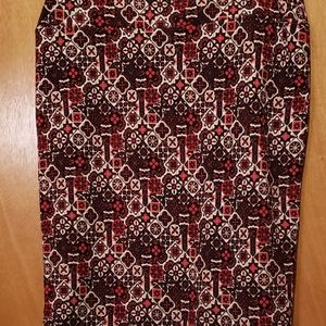 Lularoe pencil skirt with vintage pattern size XL.